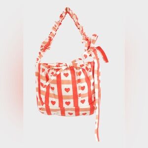 Story mfg. Medium Drawstring Port-All Bag Purse Red Heart